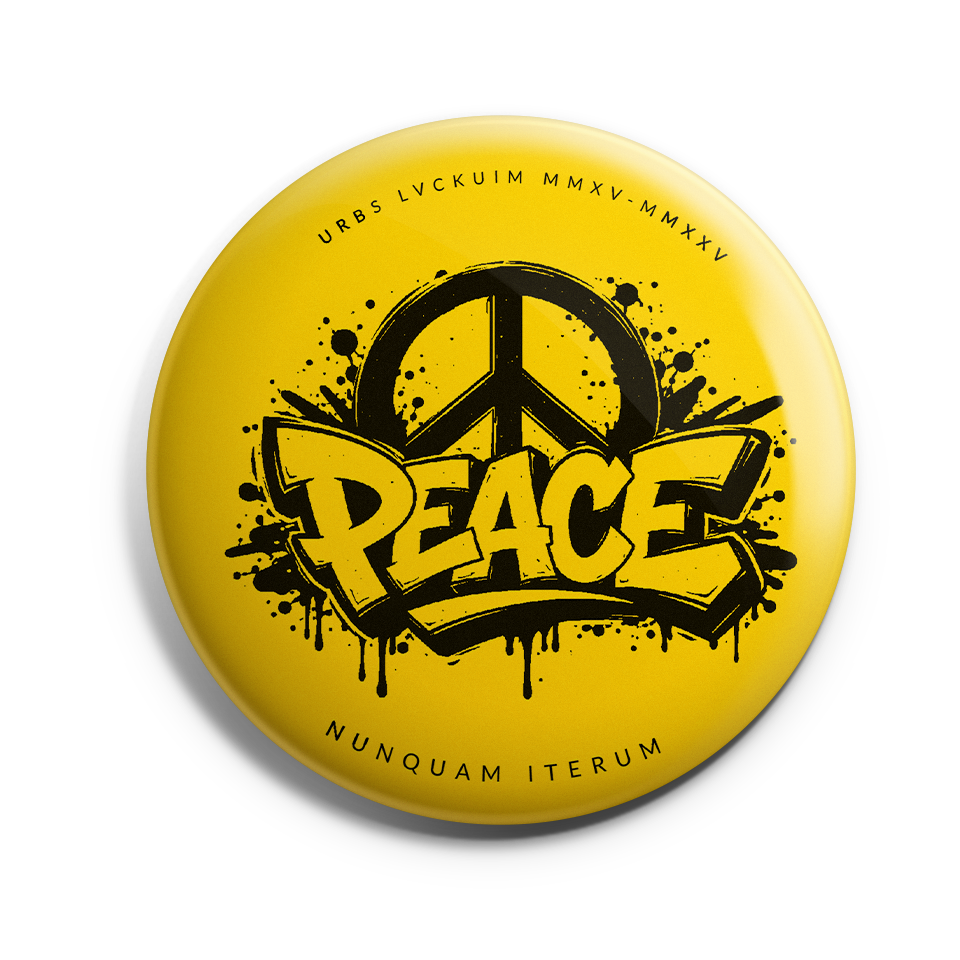 Peace Out Yellow Pin